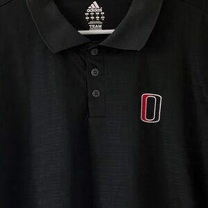UNO Mavericks Men’s L Black Polo Adidas Team Performance NCAA